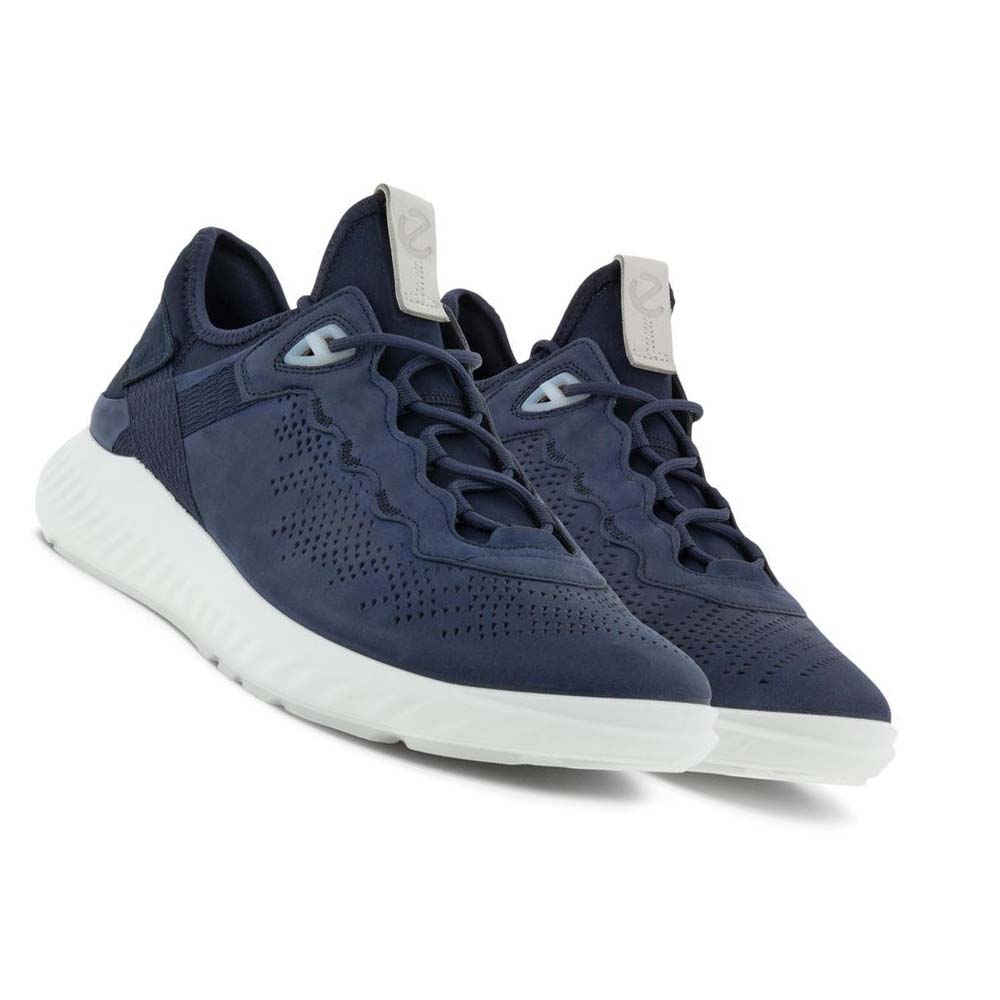 Men's Ecco St.1 Lite Sneakers Navy | USA 651SGL